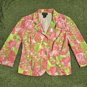 60s Style Vibrant Green and Pink Blazer 💚🩷